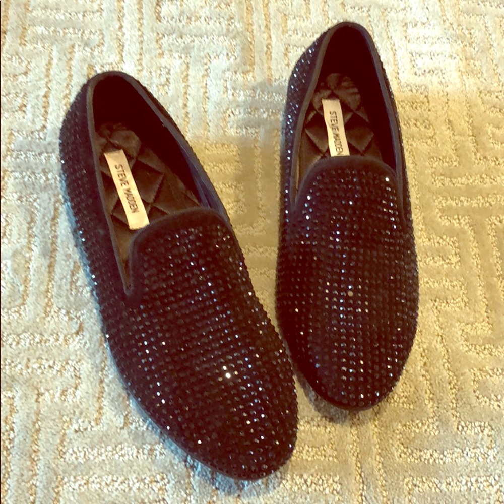 Steve madden men’s black sequin smoking shoe 10.5
